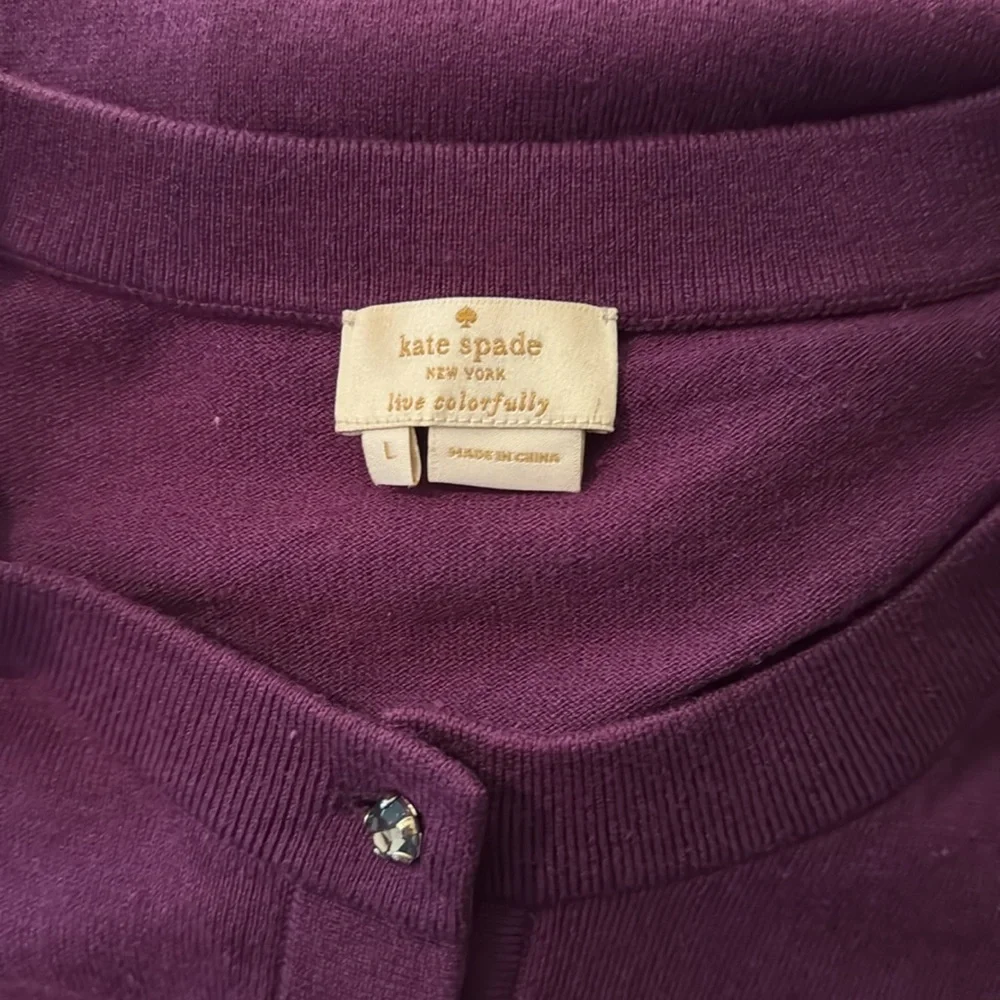 Women's Kate ♠️ plum cardigan Sz L - Picture 4 of 6